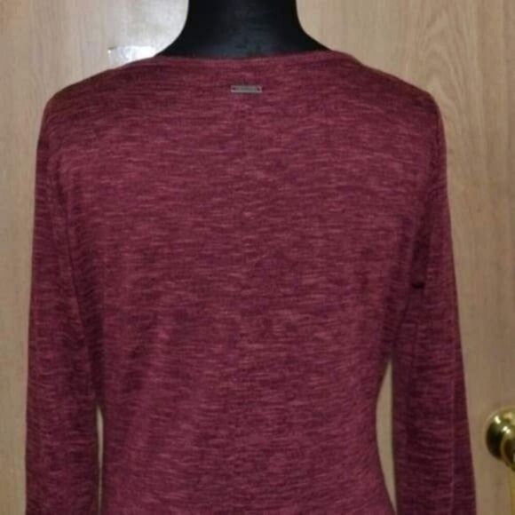 PrAna nadia plum red wrap front long sleeve casual office holiday work dress - Picture 6 of 10